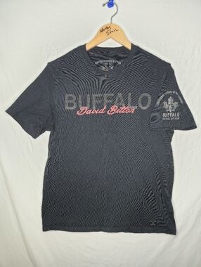Buffalo David Bitton Men's Black Tee Short Sleeved Tee Shirt Size Medium